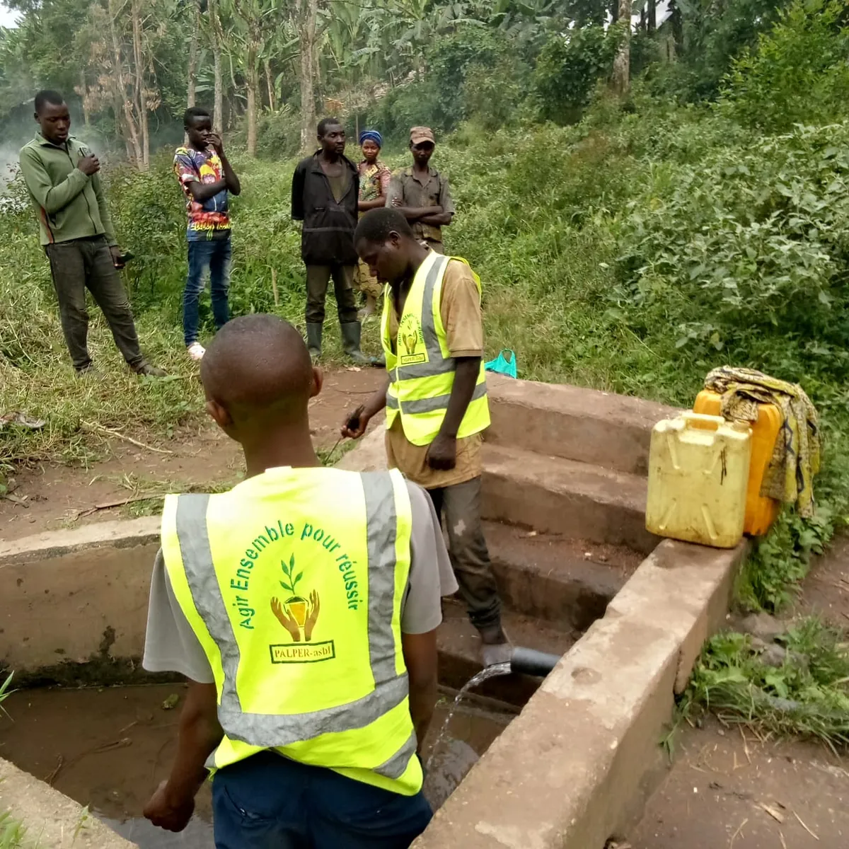 A PALPER-led clean water point serving families in DR Congo