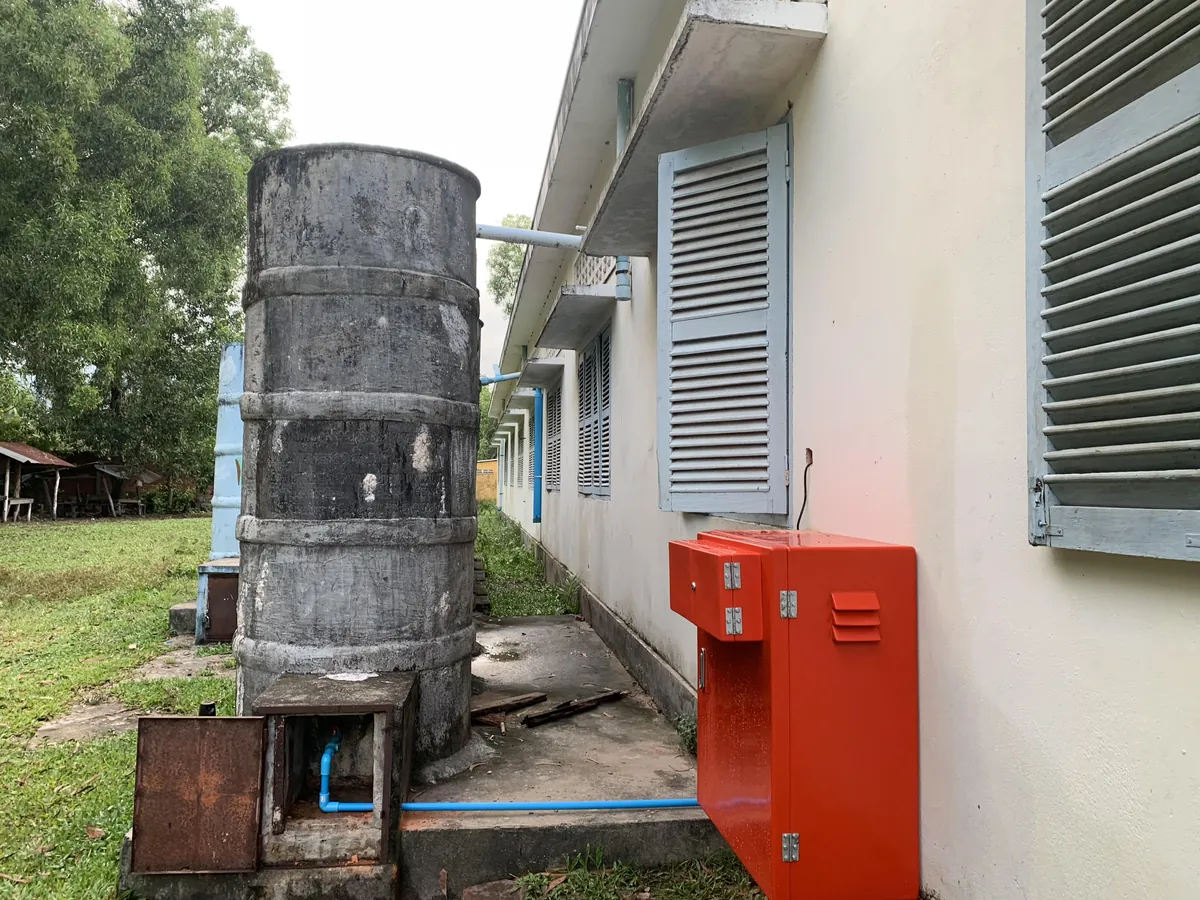 An installed ultrafiltration system at a rural school