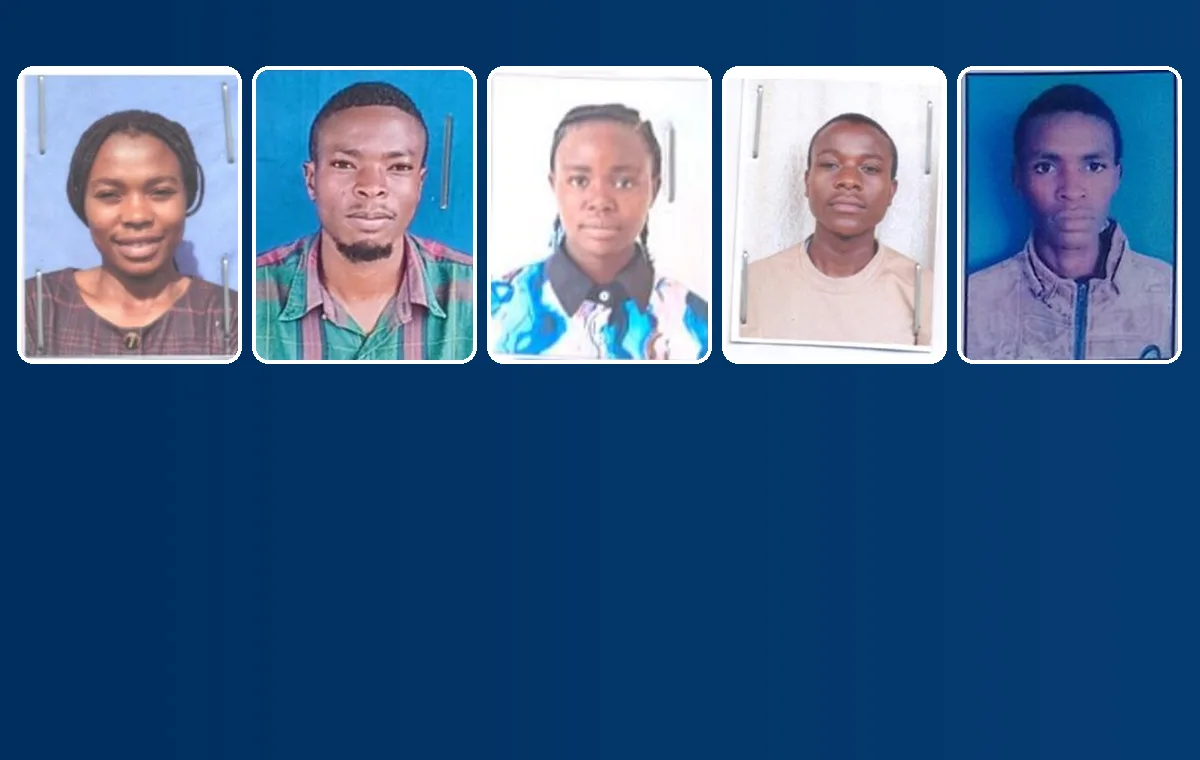 Portraits of the five scholarship students